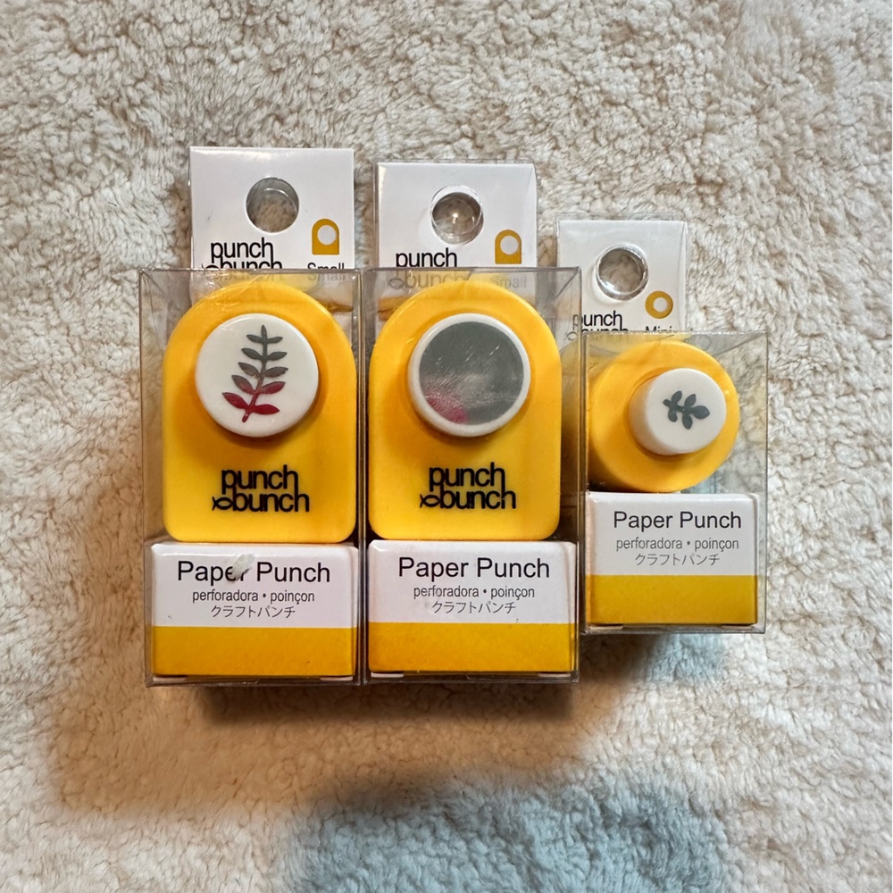 Set of 3 Punch Bunch paper punches